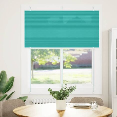 Store plissé，Store vénitien vert pétrole 115x100cm largeur du tissu 114,4cm CFW6016030
