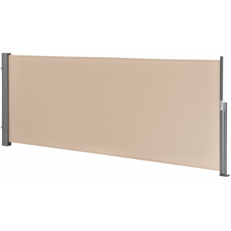 Helloshop26 - Store pour balcon latéral acier polyester 120 x 300 cm sable