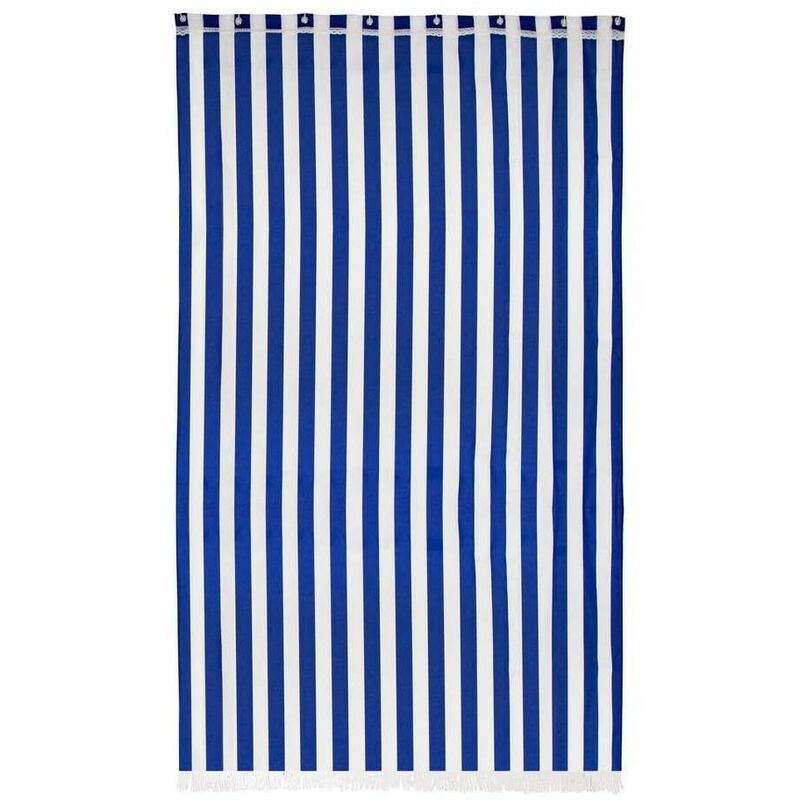 Verdelook - Store pour balcon rayures bleues et blanches 140 x 300 cm