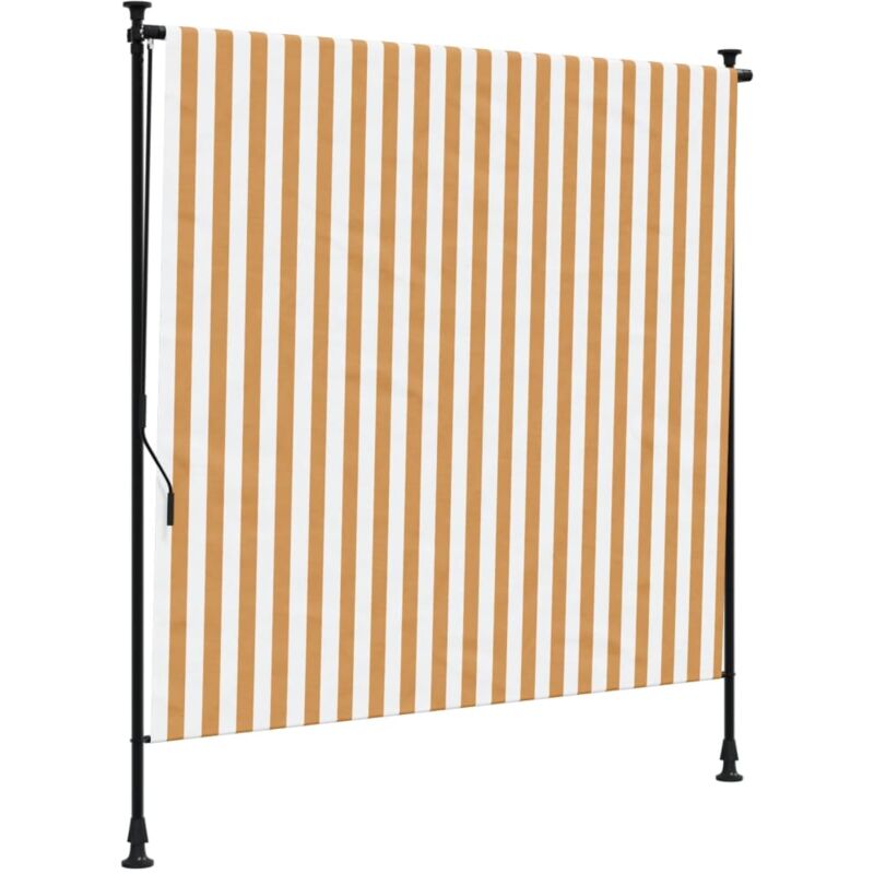 Store roulant d'extérieur orange et blanc 150x270cm tissu acier - Vidaxl