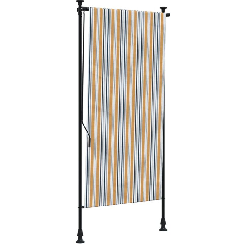 Store roulant d'extérieur jaune et blanc 100x270 cm tissu acier - Vidaxl