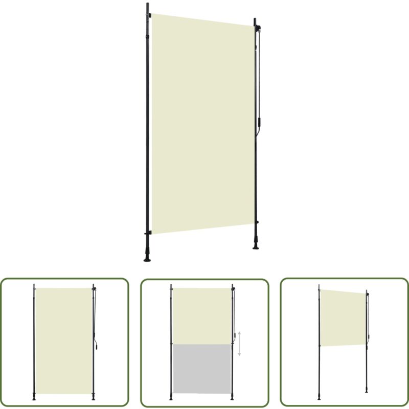 The Living Store - Store roulant d'extérieur 120 x 270 cm Crème - Store Extérieur - Stores Verticaux - Intimité Jardin - Ombre Terrasse - Store Manuel