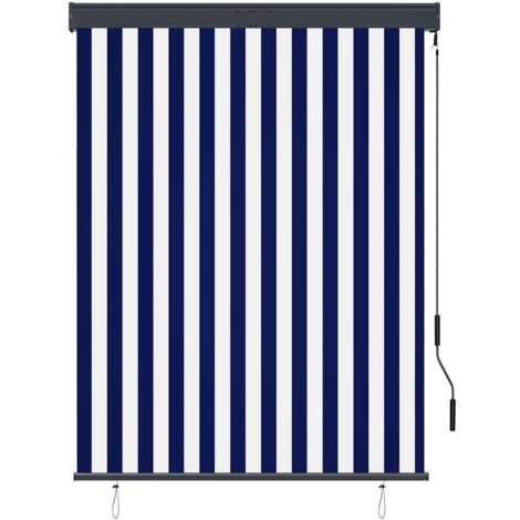 Store roulant d'extérieur 120x250 cm Bleu et blanc CFW6280939