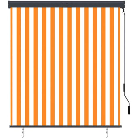 Store roulant d'extérieur 140x250 cm Blanc et orange CFW1859323