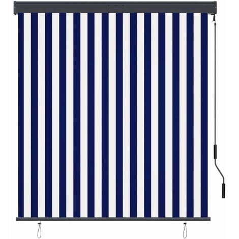 Store roulant d'extérieur 140x250 cm Bleu et blanc CFW7722586
