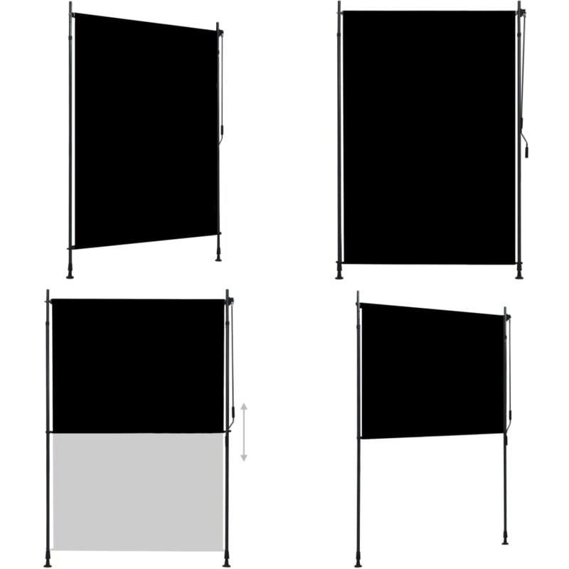 Store roulant d'extérieur 150 x 270 cm Anthracite - Store Extérieur - Stores Verticaux - Intimité Jardin - Ombre Terrasse - Store Manuellement - Home