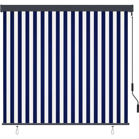 Store roulant d'extérieur 160x250 cm Bleu et blanc CFW219535