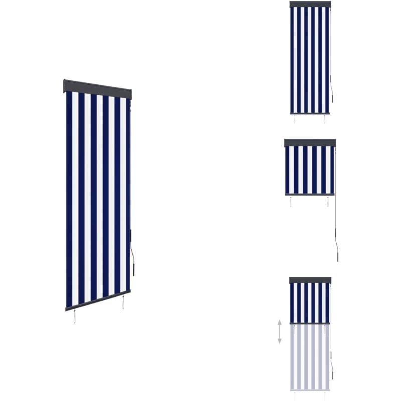 Vidaxl - Store roulant d'extérieur 60x250 cm Bleu et blanc - Stores Exterieurs - Volets Roulants - Protection Solaire - Volets Exterieurs - Store