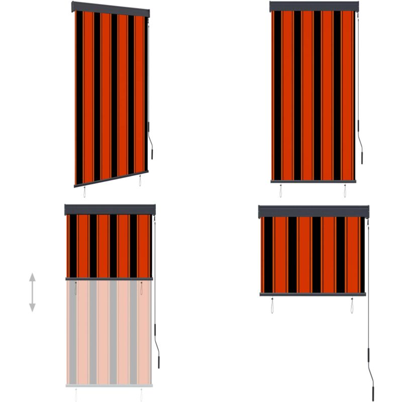 Vidaxl - Store roulant d'extérieur 80x250 cm Orange et marron - Stores Exterieurs - Volets Roulants - Protection Solaire - Volets Verticaux - Store