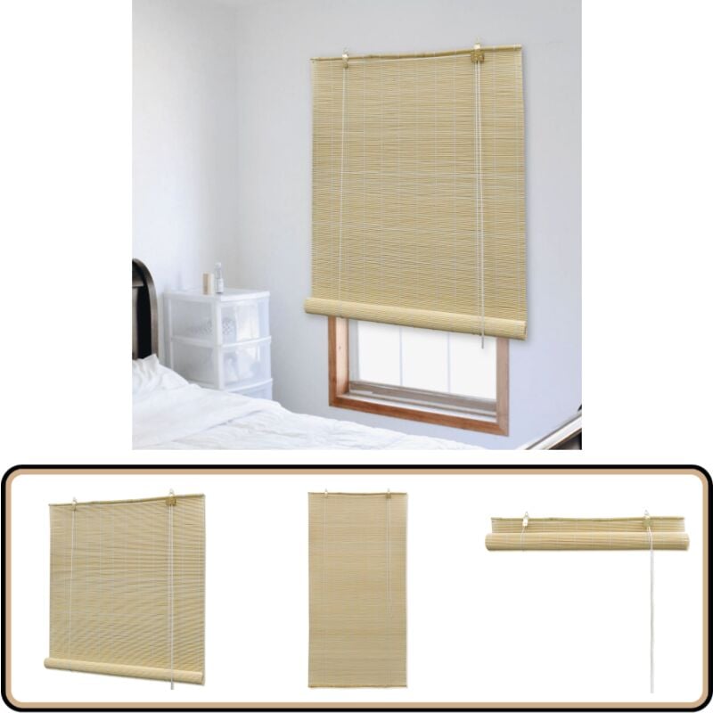 Vidaxl - Store roulant en bambou 100 x 220 cm Naturel - Stores Vénitiens - Rideaux En Bambou - Décoration Intérieure - Intimité - Luminosité Naturelle