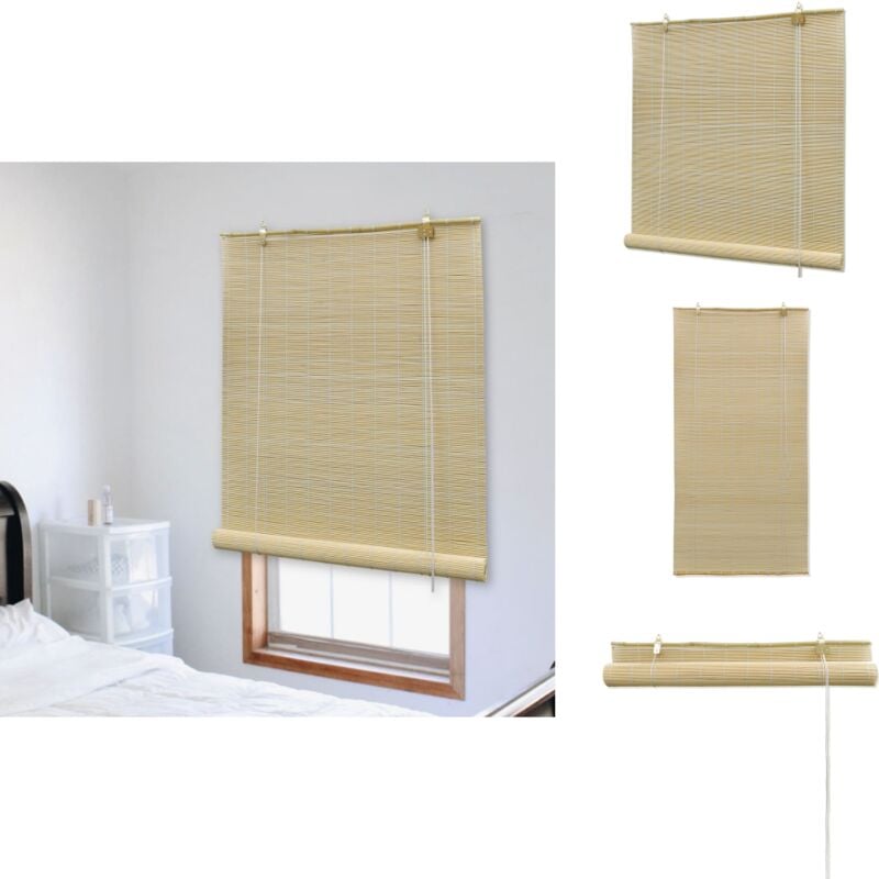Vidaxl - Store roulant en bambou 80x220 cm Naturel - Stores Vénitiens - Rideaux En Bambou - Décoration Intérieure - Intimité - Filtre Lumière