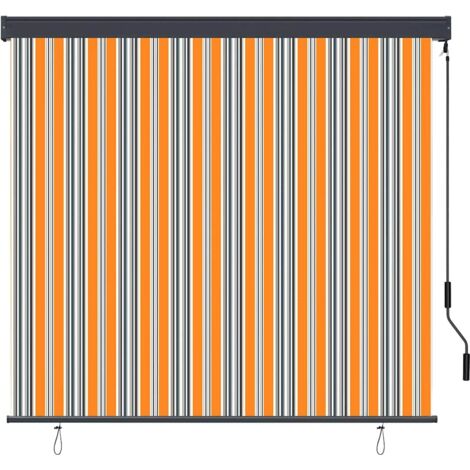 Store Roulant Extérieur Rayé Jaune et bleu 180 x 250 cm tissu CFW5352746