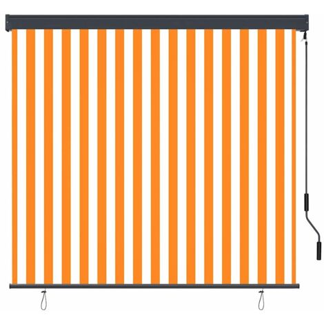 Store Roulant Extérieur Rayé Orange et blanc 180 x 250 cm tissu CFW3677874