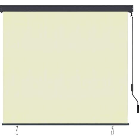 Store Roulant Extérieur Rayé Réglable Crème 180 x 250 cm tissu CFW4248807