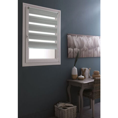 Store Roulant Gris & Blanc - STO.JN GRS C.60x250