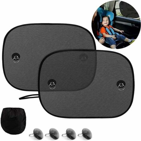 Store Soleil Voiture - Protection UV 98 % - Pour Fenêtre Latérale Siège Enfant - Fixation Par Ventouses - Taille Unique