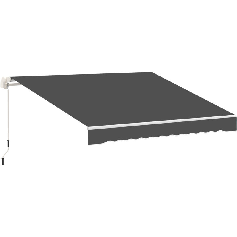 Toile de rechange store banne - lambrequin vagues douces - polyester haute densité 280 g/m² anti-UV dim. 2,82L x 2,4l (avancée) m gris