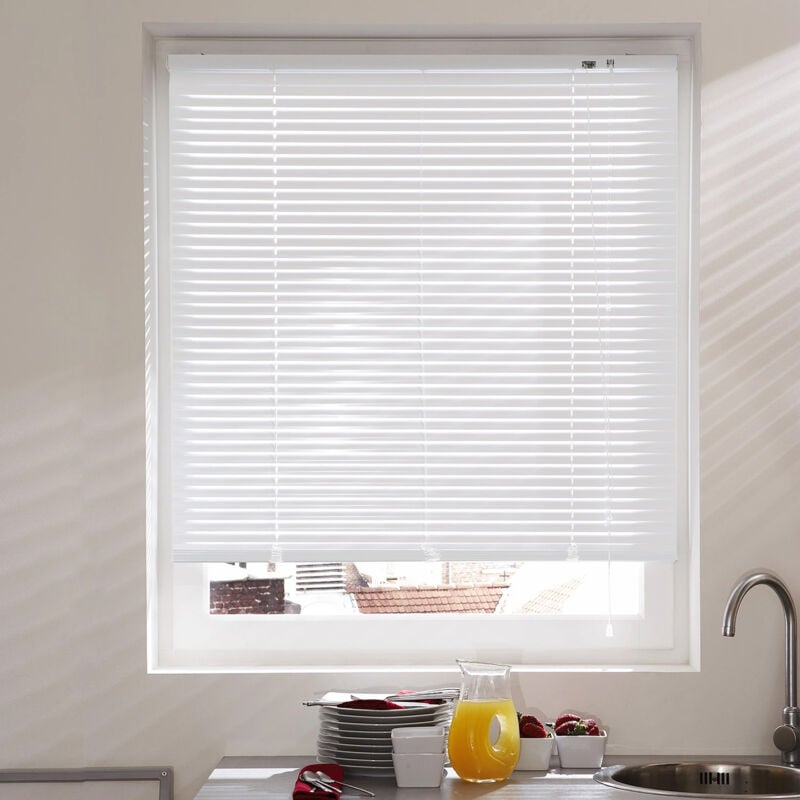 Madecostore - Store vénitien aluminium 25mm - Gris - L175 x H175cm