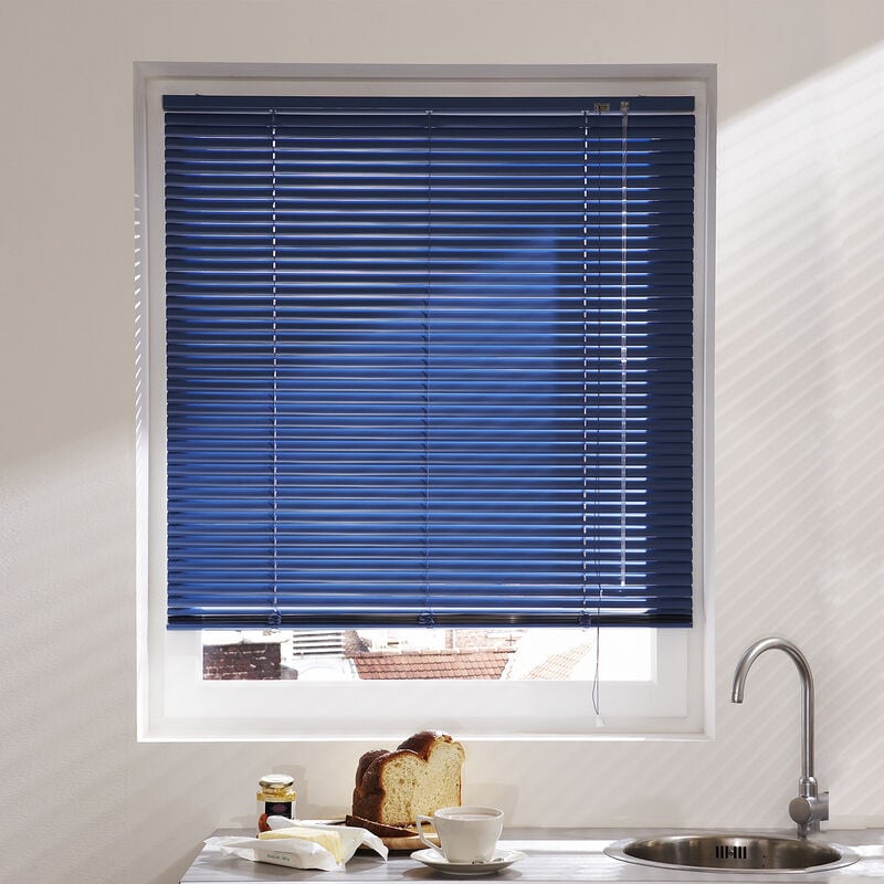 Madecostore - Store vénitien aluminium 25mm h250cm - Blanc - L75 x H250cm