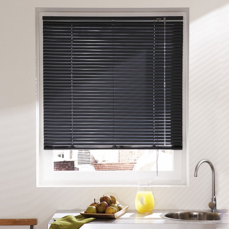 Madecostore - Store vénitien aluminium 25mm - Gris - L60 x H175cm