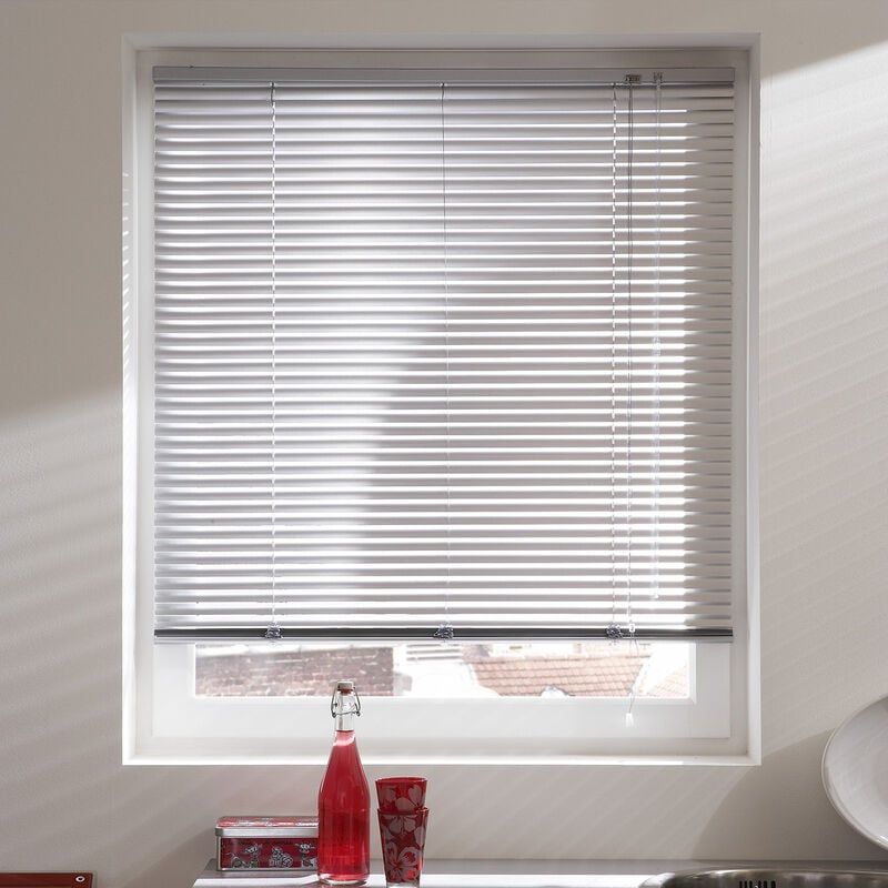 Madecostore - Store vénitien aluminium 25mm - Gris - L60 x H175cm