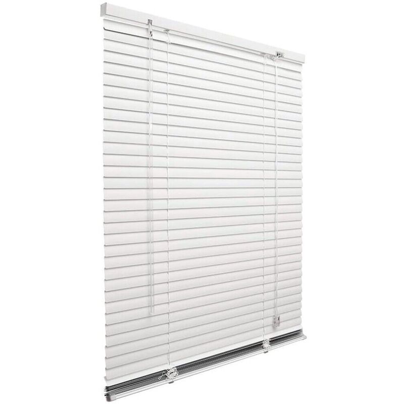 Emmevi Mv S.p.a. - Store Vénitien Aluminium Fixation Murale Blanc Lames inclinables 25 mm Parasol Fenêtres - 100x180 Cm