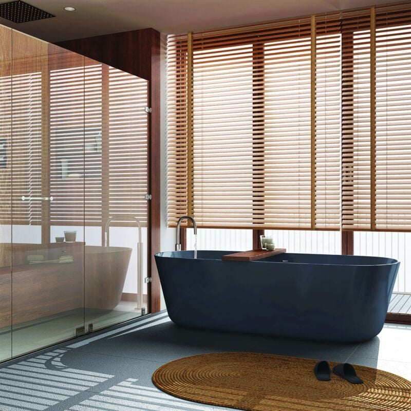 Madecostore - Store vénitien Bambou 50mm avec Galon - Natuurlijk - L160 x H250cm