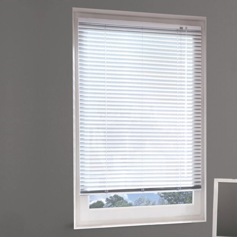 Madecostore - Store vénitien micro-perforé aluminium 25mm - Blanc - L75 x H175cm