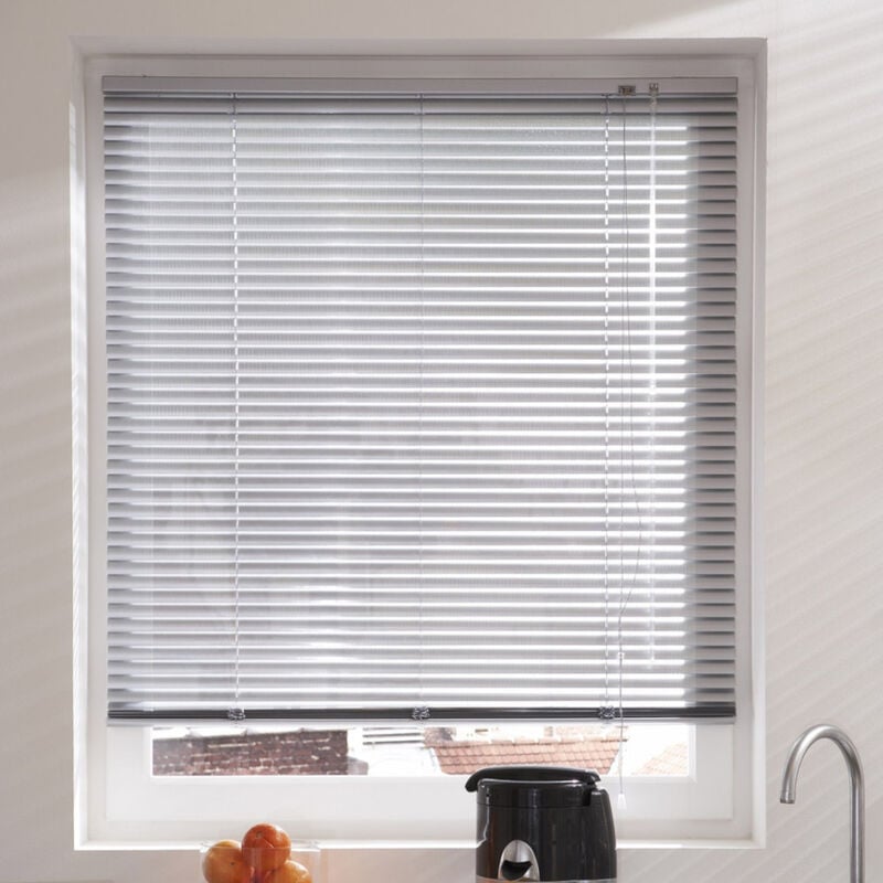 Madecostore - Store vénitien micro-perforé aluminium 25mm - Blanc - L100 x H175cm