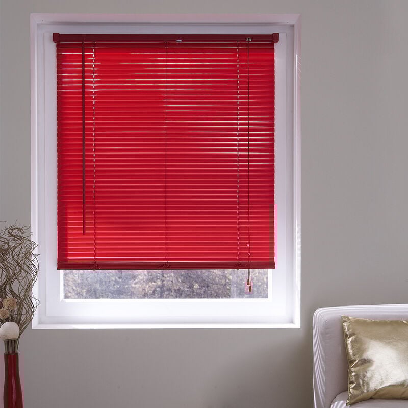 Madecostore - Store vénitien lamelles pvc 25mm - Rouge - L120 x H175cm
