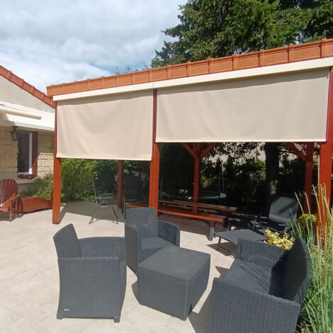 Store vertical enrouleur extérieur 1,8 x 2,5 m – Coffre en aluminium extrudé – Toile imperméable anti-UV – Installation murale ou plafond – Sunny Inch