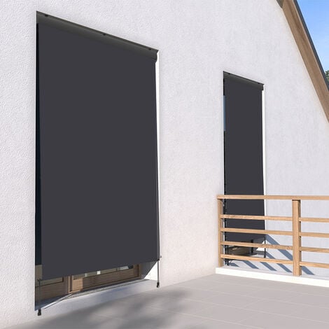 Store vertical enrouleur extérieur pour terrasse ou balcon - Anthracite mat - Gris anthracite