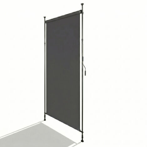 Store vertical extérieur à fixation par pince, extensible, installation sans perçage, protection contre le vent et l'intimité pour balcon et terrasse, résistant aux intempéries, anthracite, avec maniv