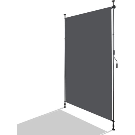 Store vertical extérieur pince extensible, sans perçage, pare-vent intimité anthracite, résistant intempéries balcon terrasse 200x270 cm