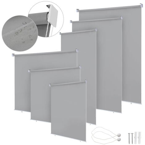 HENGDA Store vertical Store d'extérieur pour balcon Store enrouleur Protection solaire - Paravent extérieur rétractable - 100x140CM Gris