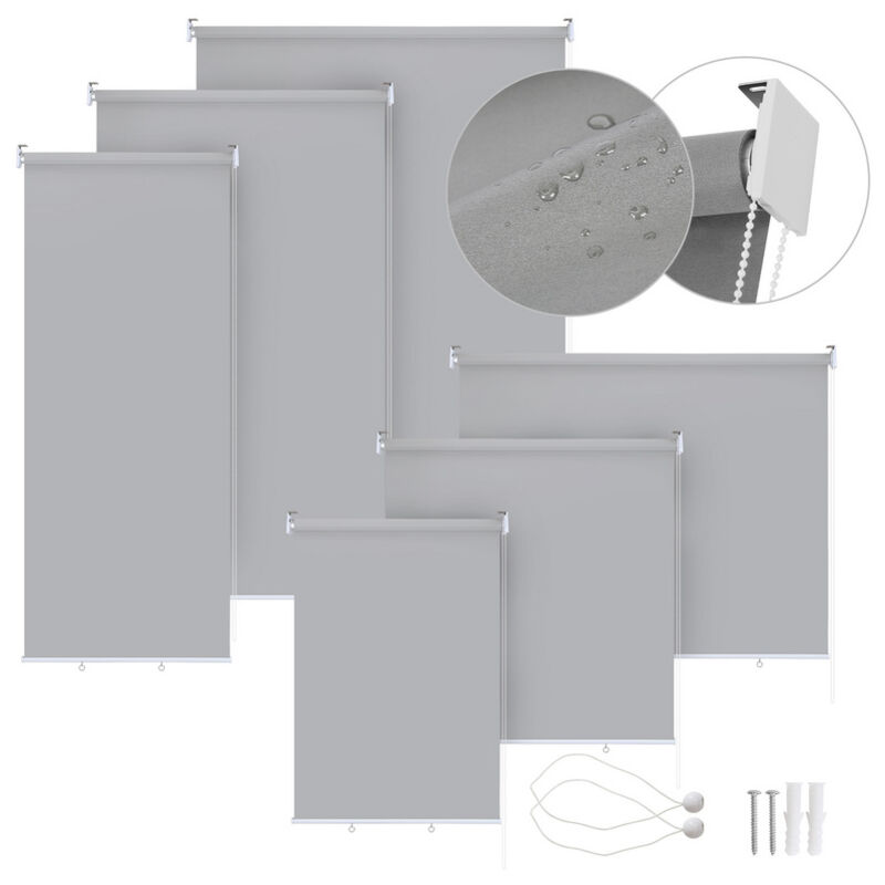 Tolletour - Store vertical Store d'extérieur pour balcon Store enrouleur Protection solaire - Paravent extérieur rétractable - 100x240CM Gris