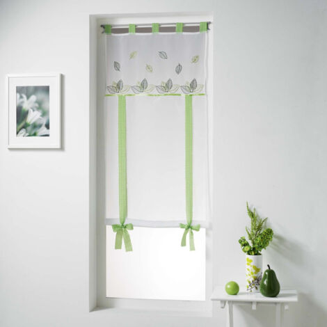 Store Voilage Brodé "Anya" 60x150cm Vert
