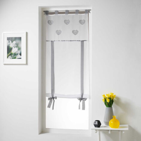 Store Voilage Brodé "Cory" 60x150cm Gris