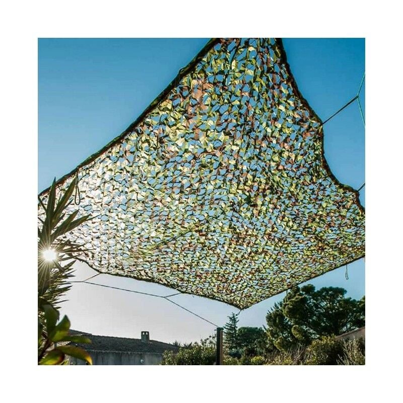 Store à voile réversible de camouflage militaire 3 x 4 m, 120gr/m2 uv pour jardins