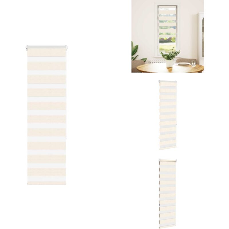 Vidaxl - Store zèbre beige marbré largeur du tissu 35,9 cm polyester - Store Zébré - Stores Zébrés - Store à Enrouleur Zébré - Double Store à