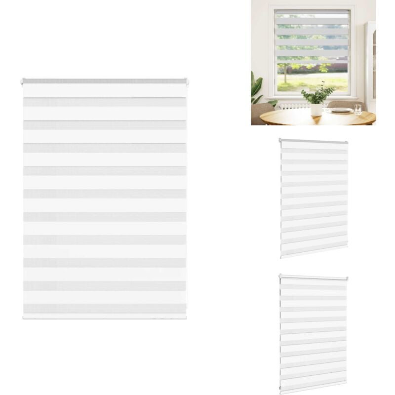 Vidaxl - Store zèbre blanc 100x100 cm largeur du tissu 95,9cm polyester - Store Zébré - Stores Zébrés - Store à Enrouleur Zébré - Double Store à