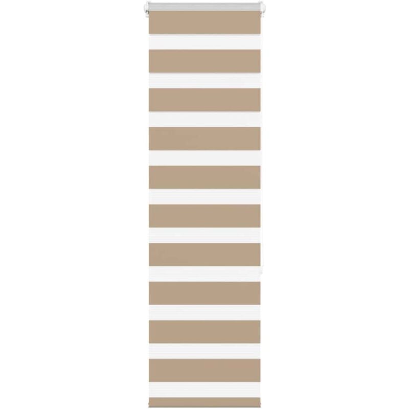 Vidaxl - Store zèbre marron sable largeur du tissu 35,9 cm polyester