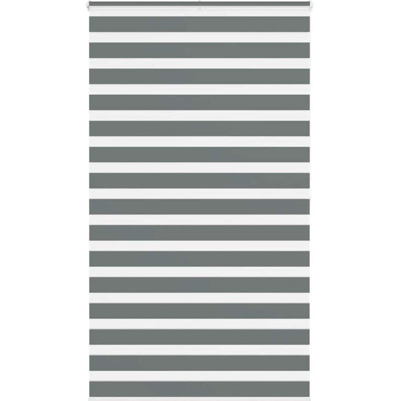 Vidaxl - Store zèbre gris foncé largeur du tissu 130,9 cm polyester