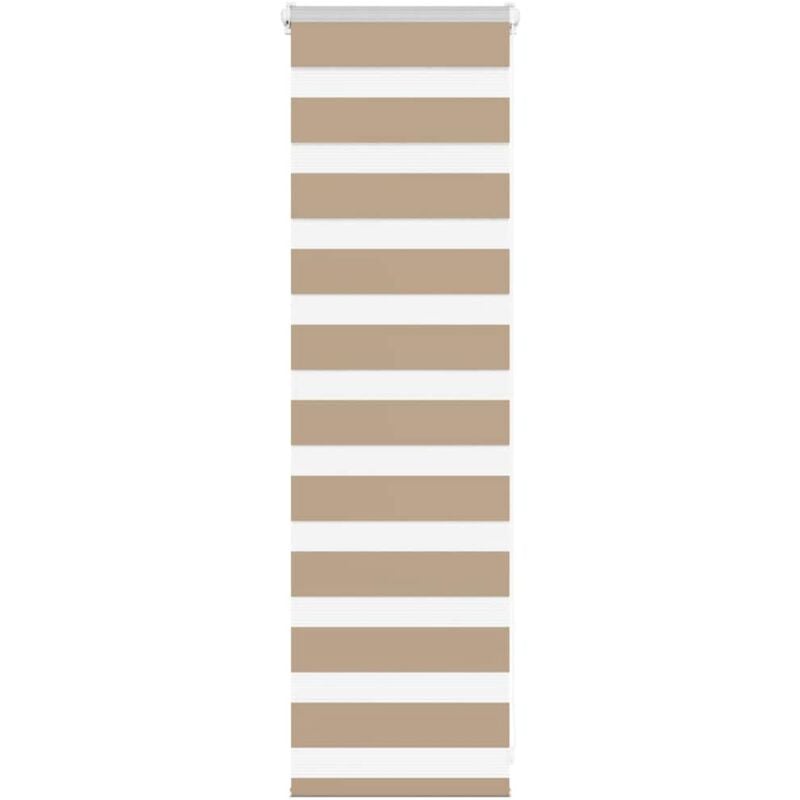 Vidaxl - Store zèbre marron sable largeur du tissu 45,9 cm polyester