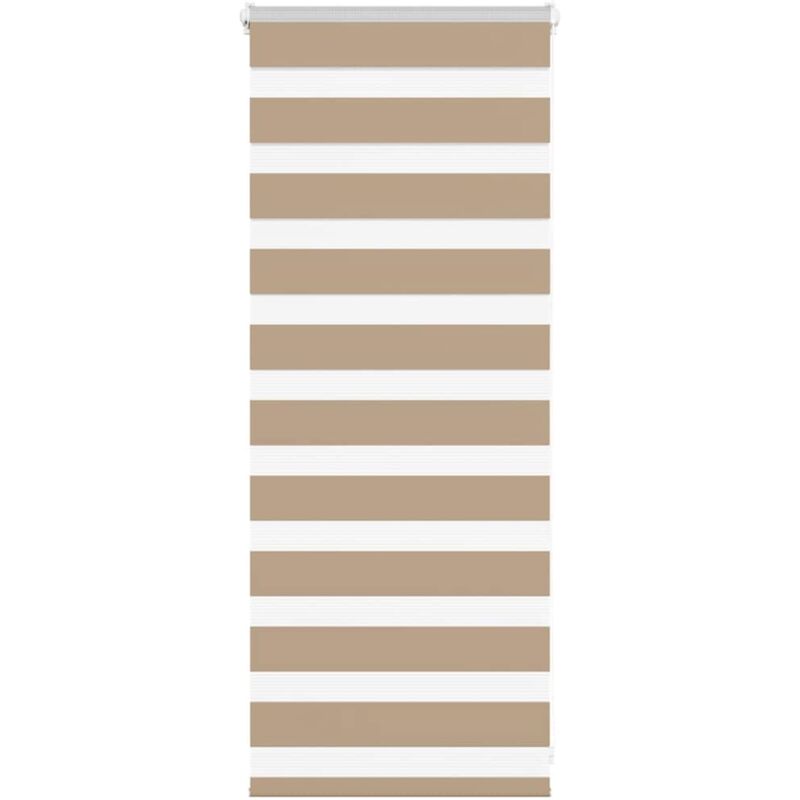 Vidaxl - Store zèbre marron sable largeur du tissu 55,9 cm polyester