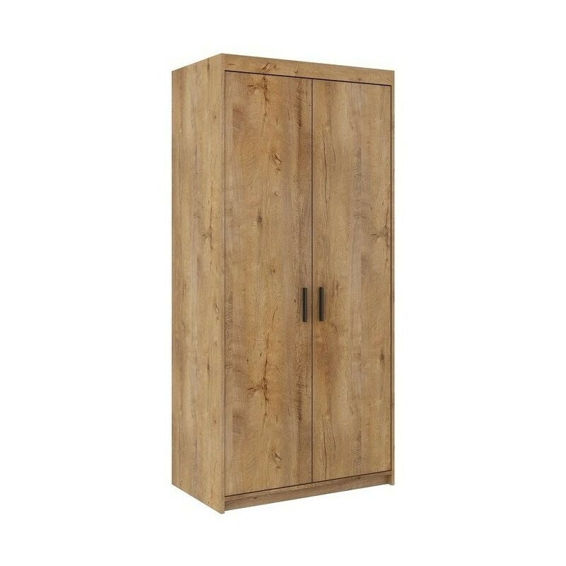 Stores Deco - Armoire Tucson 112, Lefkas chêne, 191x90x53cm, Portes d'armoire: Avec des charnières - Lefkas chêne
