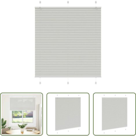 Store zébré -  Store plissé gris clair 120x150cm largeur du tissu 119,4cm