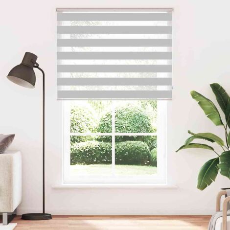 Store zèbre，Store vénitien gris clair largeur du tissu 145,9 cm polyester CFW9808174