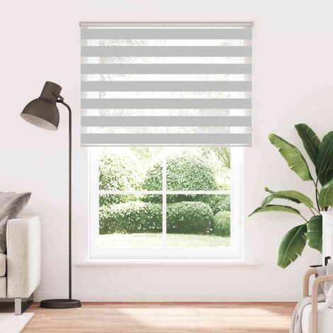 Store zèbre，Store vénitien gris clair largeur du tissu 150,9 cm polyester CFW4042113
