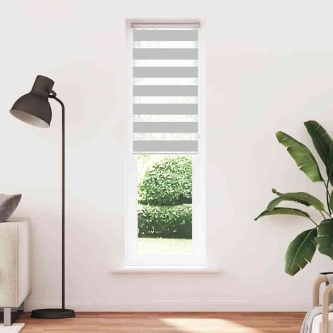 Store zèbre，Store vénitien gris clair largeur du tissu 50,9 cm polyester CFW4157562